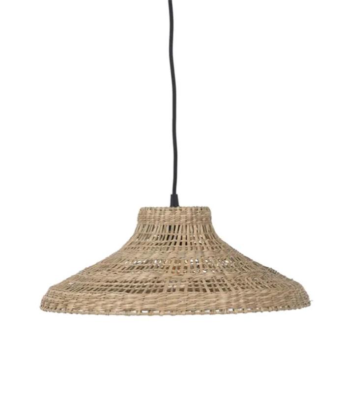 LAMPARA TECHO FIBRA NATURAL 40X40X15CM