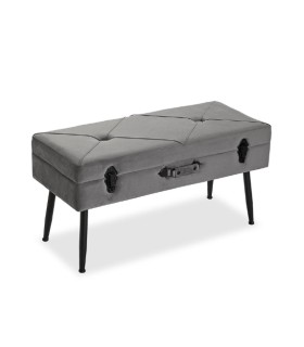 PIE DE CAMA GRIS OSCURO