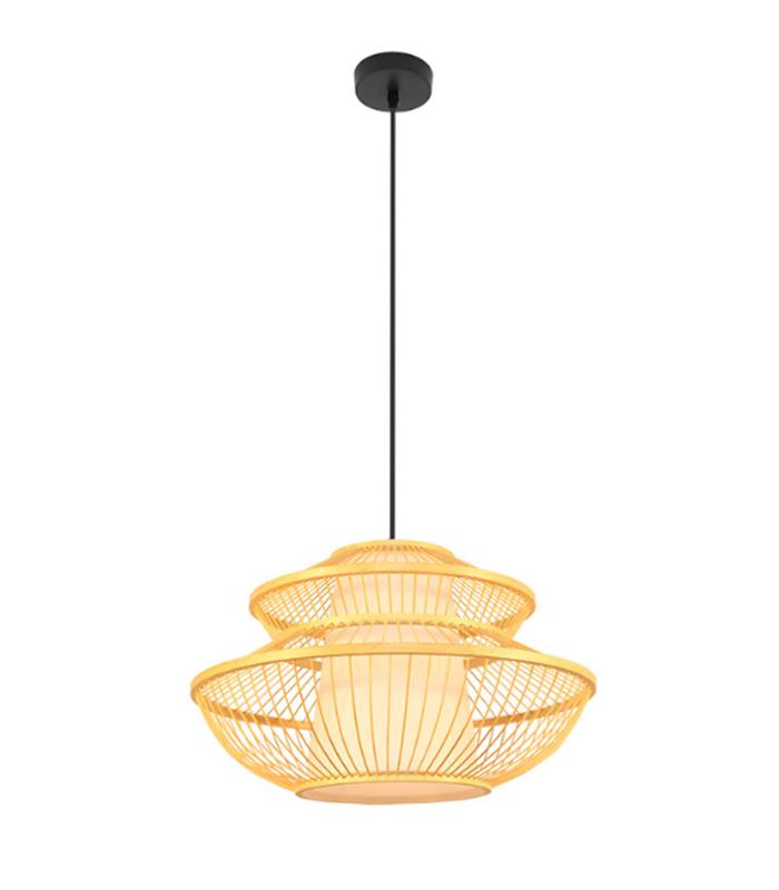 COLGANTE BAMBU DENZO NEGRO NATURAL 1XE27