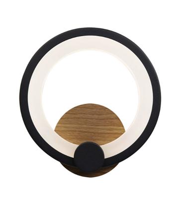 APLIQUE SYDNEY 10W 4000K NEGRO/MADERA 1300LM