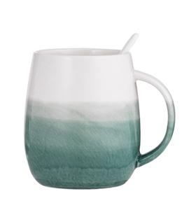 MUG C/CUCHARA OMBRE VERDE ESMERALDA
