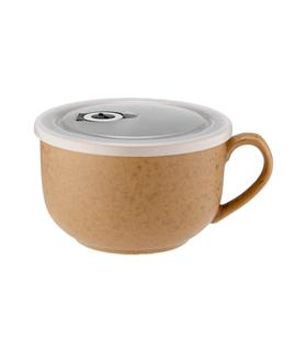 TAZA MICRO C/TAPA OCRE