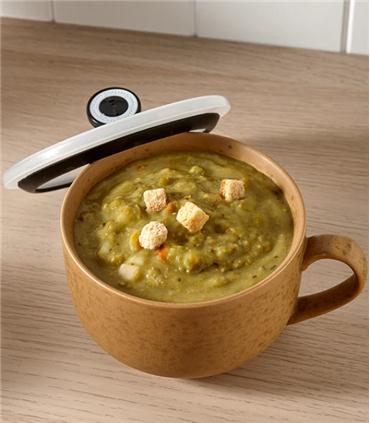 TAZA MICRO C/TAPA OCRE