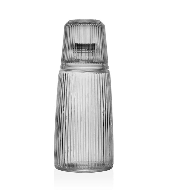 BOTELLA CON VASO CRISTAL