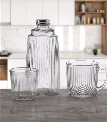 BOTELLA CON VASO CRISTAL