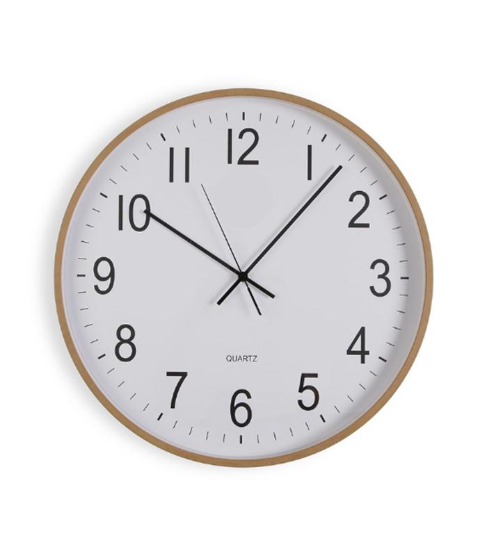 RELOJ PARED MADERA CLARA 50CM