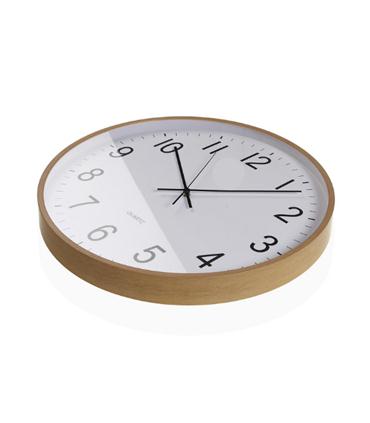 RELOJ PARED MADERA CLARA 50CM