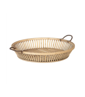 BANDEJA NATURAL RATAN DECORACION 44X44X8.5CM