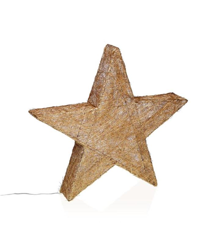 ESTRELLA DORADA 3D LUMINOSA  30CM