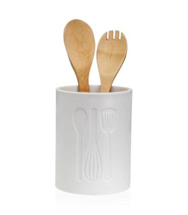 PORTAUTENSILIOS GRANDE COCINA BLANCO