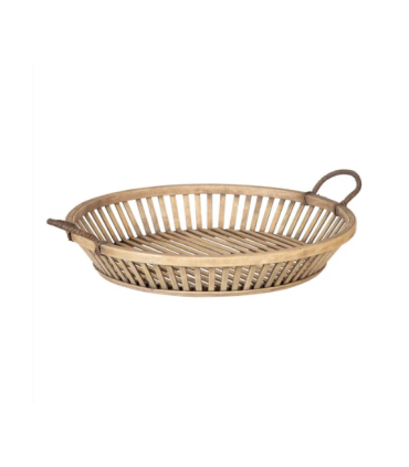 BANDEJA NATURAL RATAN DECORACION 44X44X8.5CM