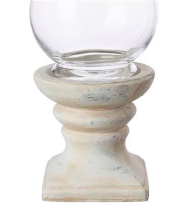 PORTAVELAS CERAMICA CRISTAL BEIGE 13X13X27.5CM