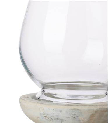 PORTAVELAS CERAMICA CRISTAL BEIGE 13X13X27.5CM