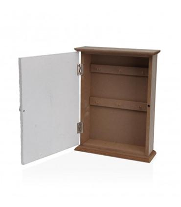 CAJA DE LLAVES BLANCA CON DECORADO DE ROSAS