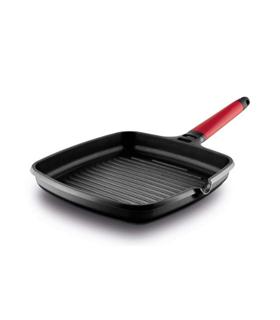 GRILL INDUCTION 27CM MANGO ROJO