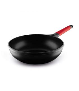 WOK INDUCTION 28CM MANGO ROJO
