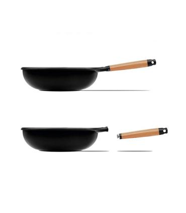 WOK INDUCTION 28CM MANGO MADERA CEDRO