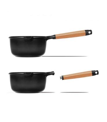 CAZO INDUCTION 16CM MANGO MADERA CEDRO