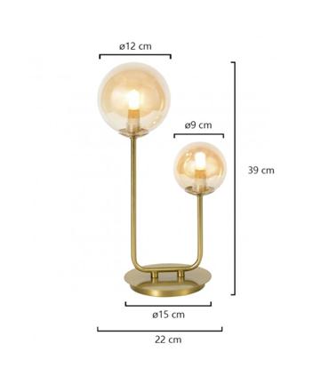 SOBREMESA GALAXIA LATON AMBAR 2X28W G9