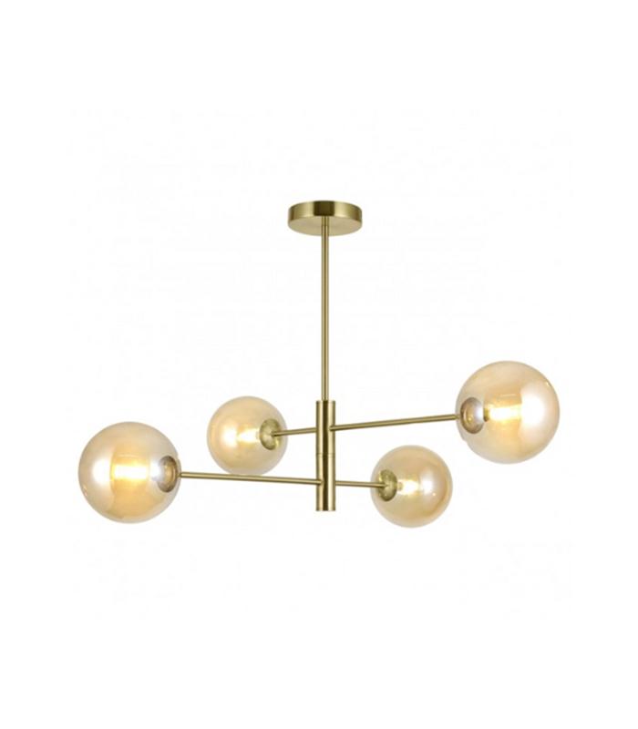 LAMPARA 4L GALAXIA LATON AMBAR 4X28W G9