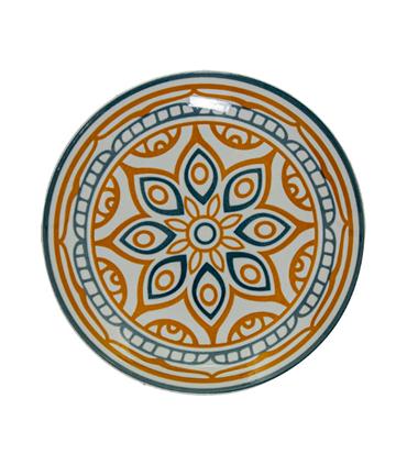 VAJILLA 18PZS. PORCELANA MANDALA AMARILLO