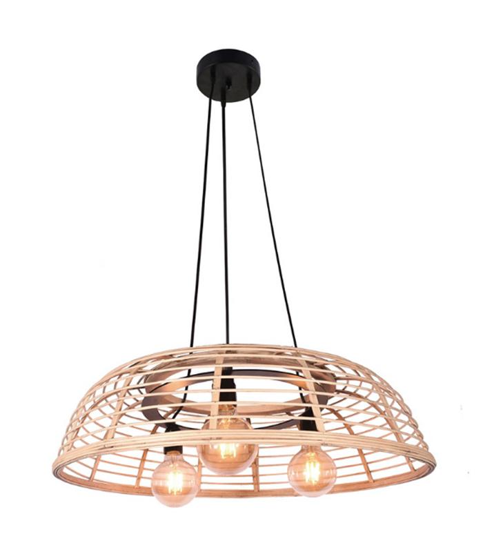 LAMPARA SAIGON RATAN 3L E27 55CM NATUR