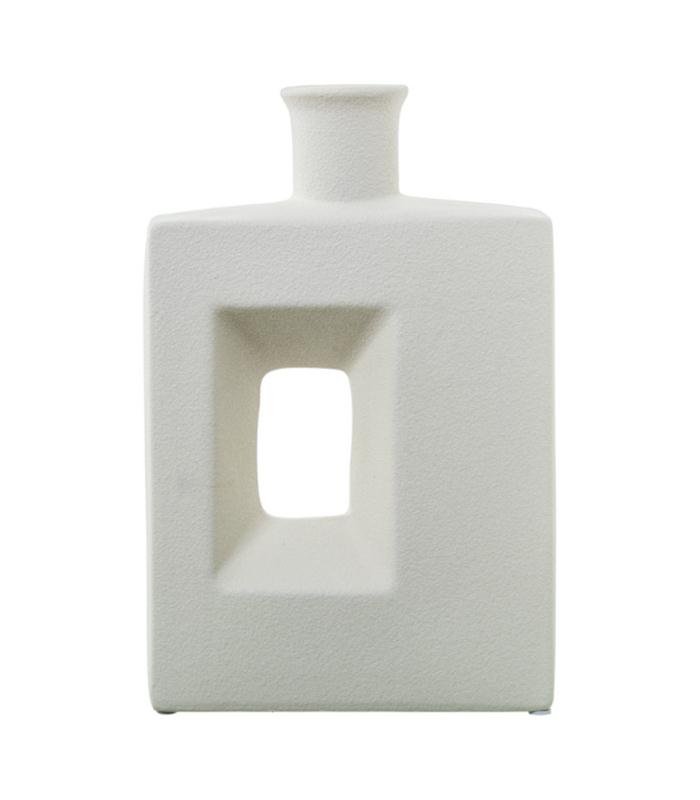 JARRON CERAMICA AGUJERO 30CM CREMA