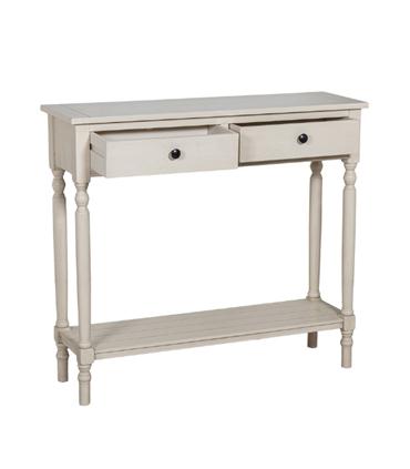 MESA ENTRADA MADERA 2 CAJONES BEIGE