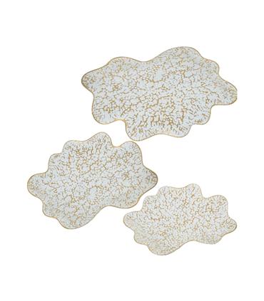 BANDEJA METAL DORADO/BLANCO 53CM