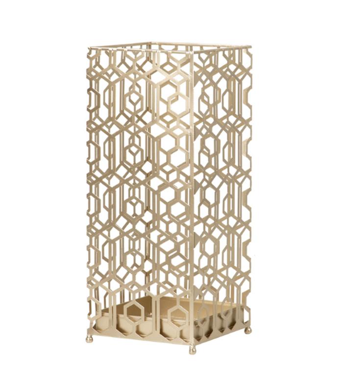 PARAGUERO METAL CHAMPAGNE 25X25X49CM