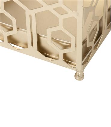 PARAGUERO METAL CHAMPAGNE 25X25X49CM