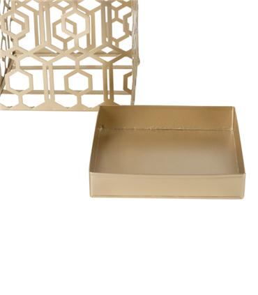 PARAGUERO METAL CHAMPAGNE 25X25X49CM