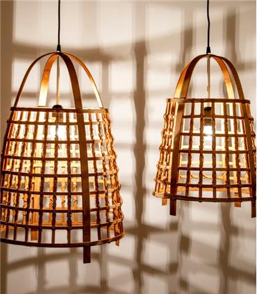 LAMPARA BAMBU 33.5X33.5X48.5CM