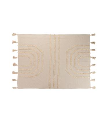 MANTA PLAID ALGODON TEJIDA A MANO 125X150CM BEIGE