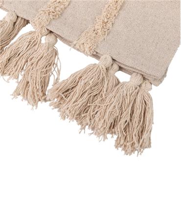 MANTA PLAID ALGODON TEJIDA A MANO 125X150CM BEIGE