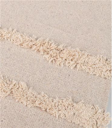 MANTA PLAID ALGODON TEJIDA A MANO 125X150CM BEIGE
