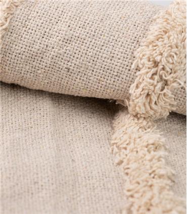 MANTA PLAID ALGODON TEJIDA A MANO 125X150CM BEIGE