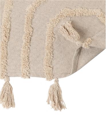 MANTA PLAID ALGODON TEJIDA A MANO 125X150CM BEIGE