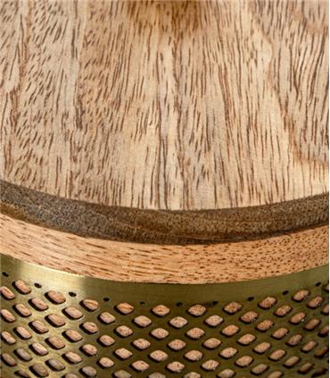 CAJA MADERA CON METAL DORADO 20CM