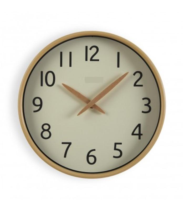RELOJ DE PARED EFECTO MADERA CLARA 30CM