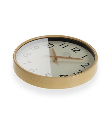 RELOJ DE PARED EFECTO MADERA CLARA 30CM