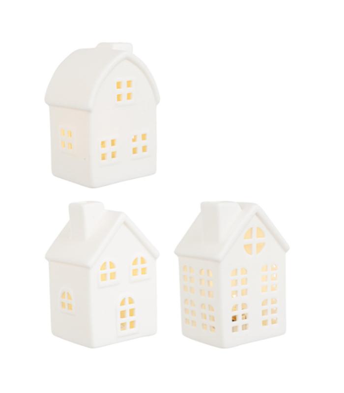 JGO. 3 CASITAS C.LED DICKENS BLANCO