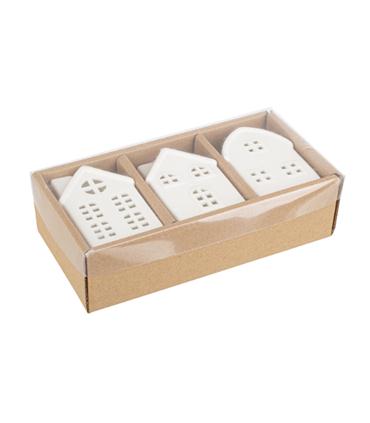 JGO. 3 CASITAS C.LED DICKENS BLANCO