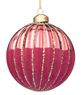 BOLA VIDRIO SEGMENT ROSA 100MM