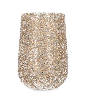 PORTAVELAS VIDRIO BRILLANT ORO 18.5X27CM