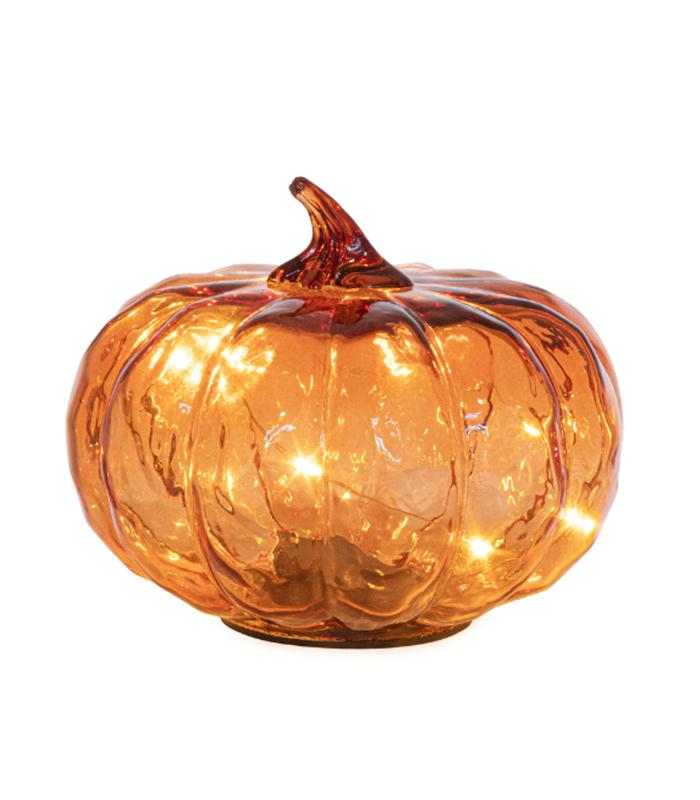 CALABAZA VIDRIO AUDRY NARANJA C.LED 15X21CM
