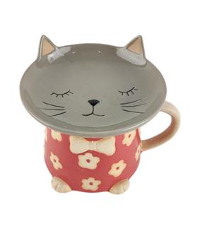 MUG CON PLATO GATO