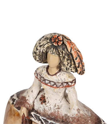FIGURA MENINA RESINA DORADA 14X6X16CM