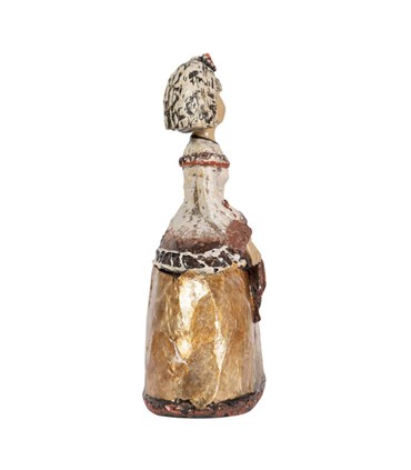 FIGURA MENINA RESINA DORADA 14X6X16CM