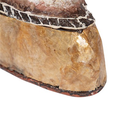 FIGURA MENINA RESINA DORADA 14X6X16CM